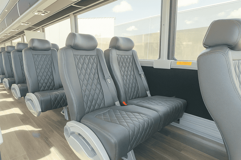 interior of Coral Springs Shuttle Bus Rentals charter bus